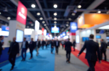  Tradeshow motion blur with vibrant booth displays