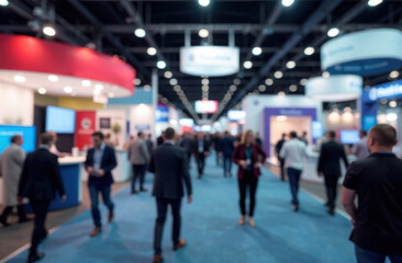 Tradeshow motion blur with vibrant booth displays