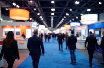  Tradeshow motion blur with vibrant booth displays