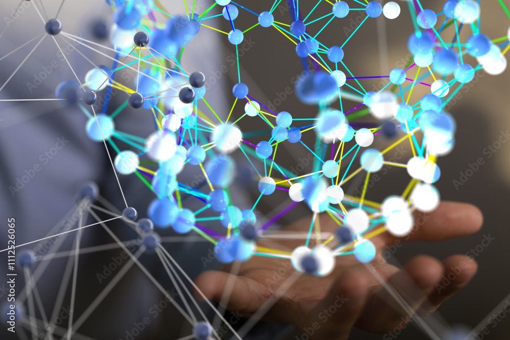 Poster conference digital network and data concept 3d