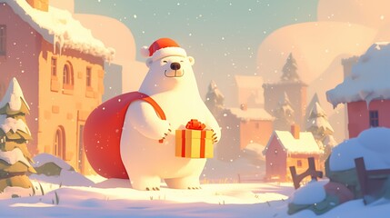 Adorable Polar Bear Digital Art