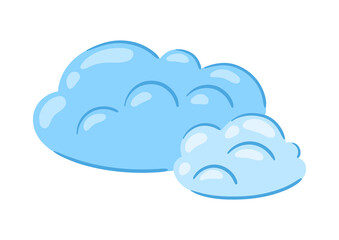 Illustration of clouds. Cartoon cute image of overcast sky.