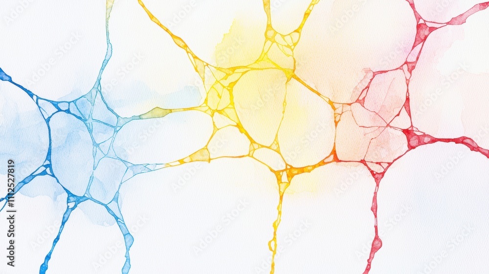 Poster intricate digital web with warning symbols and colorful network pattern background design