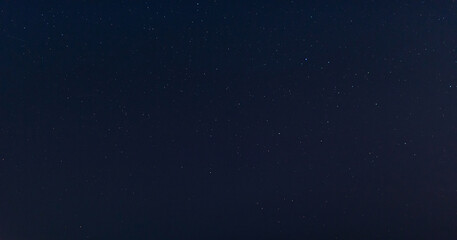 Panorama blue night sky and star on dark background.Universe filled with stars, nebula and galaxy with noise and grain.