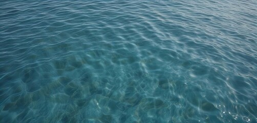 Obraz premium Calm blue water surface with tiny ripples and gentle waves , underwater sounds, visual textures