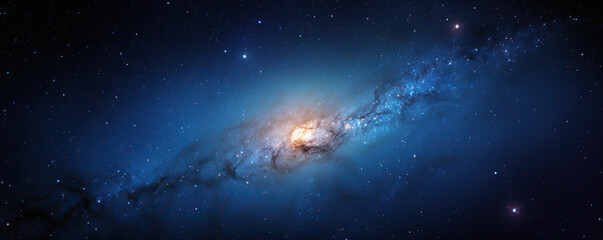 Fototapeta premium Stunning view of a spiral galaxy illuminated by vibrant stars in deep space at night