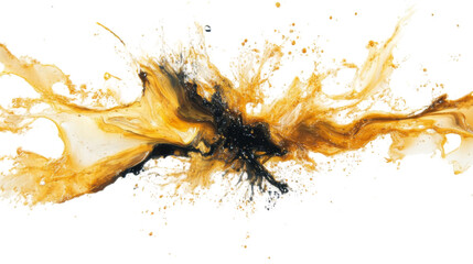 Abstract explosion of liquid paint transparent background