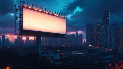An empty white and black canvas on a white brick wall, on concrete floor and blank LCD screen