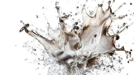 Abstract explosion of liquid paint transparent background