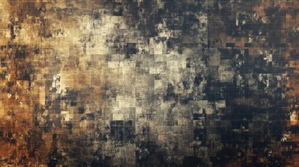 Obraz premium A grainy, vintage-inspired pixel texture with a touch of faded sepia tones, evoking the feel of early digital design