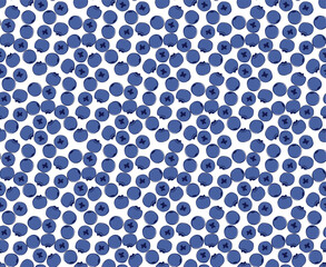 Blueberry. Seamless vector pattern with wild berries on a white transparent background.  Perfect for design templates, wallpaper, wrapping, fabric, print and textile.