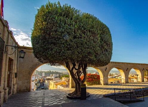 Viewpoint Yanahuara in city Arequipa, Peru