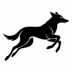 Dog Leap vector silhouette black design white background