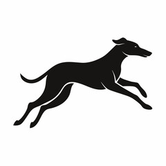 Dog Leap vector silhouette black design white background