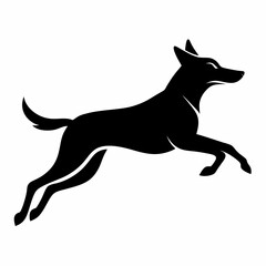 Dog Leap vector silhouette black design white background