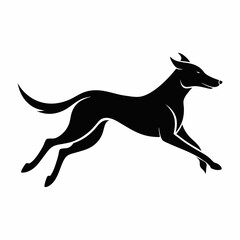 Dog Leap vector silhouette black design white background