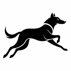 Dog Leap vector silhouette black design white background
