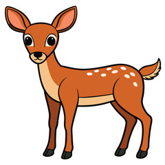 deer vector illustration, cartoon clipart character, and animal in flat style.