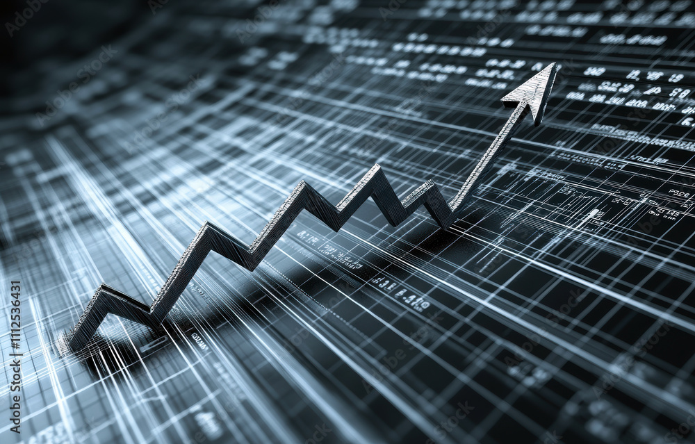 Aufkleber this captivating image showcases an upward-trending graph, symbolizing growth and progress in data a