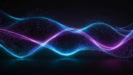 Digital background perfect for tech processes, neural networks, artificial intelligence, data transfer and encryption, digital archives, sound and graphic presentations, science, education, etc.