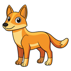 Dingo. Cartoon character. Zoo illustration. Wild animal.