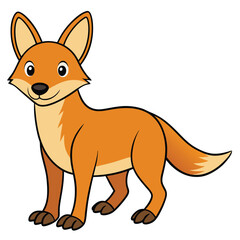 Dingo. Cartoon character. Zoo illustration. Wild animal.