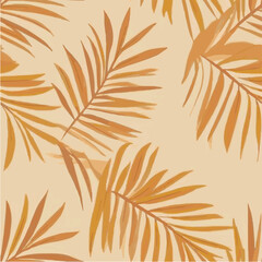 vector seamless pattern of Warm Palm Leaves