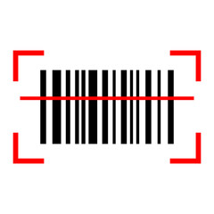 Barcode scanning symbol. Product checking system