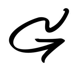 Wavy grunge arrow pointer doodle