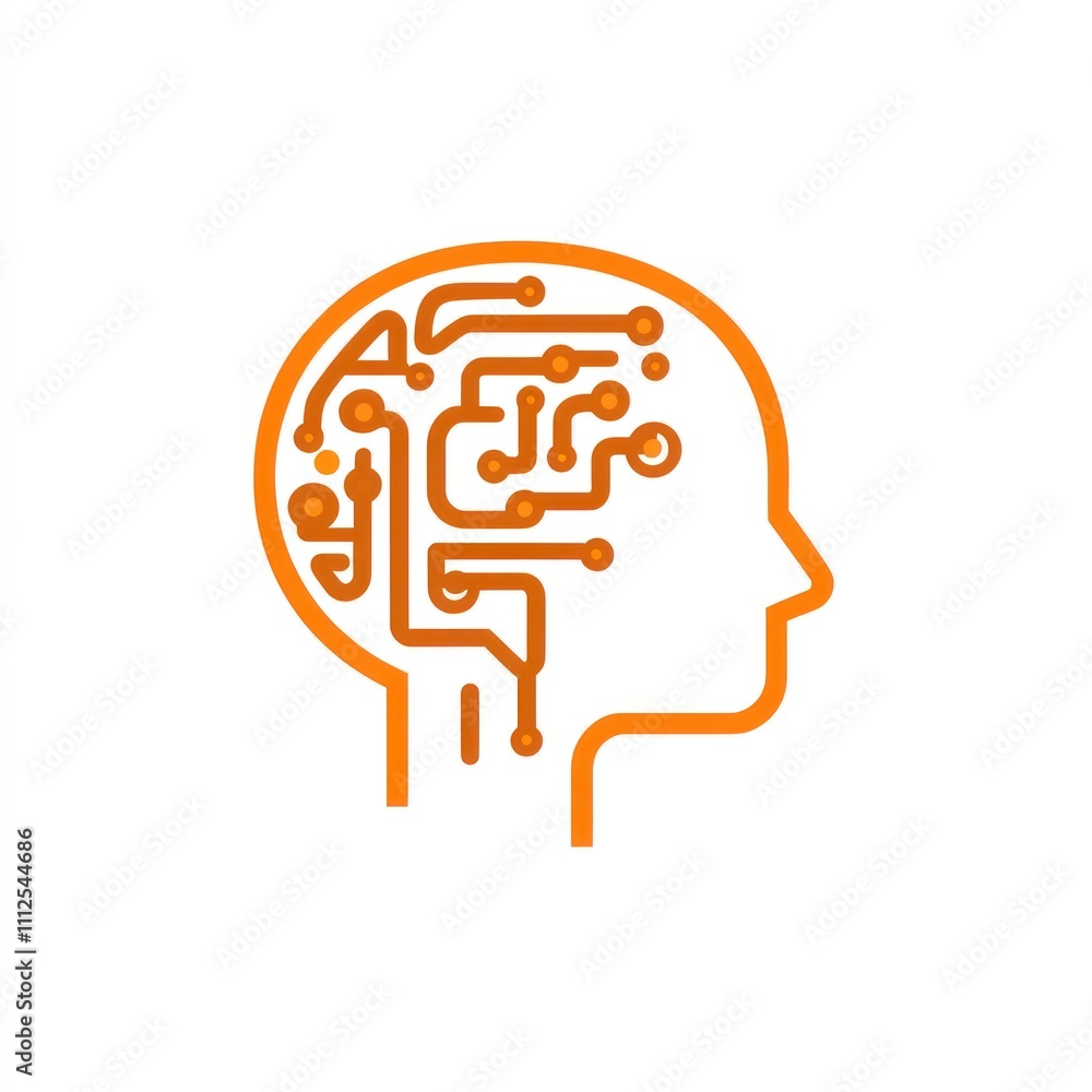 Aufkleber here's a description and keywords for your image.. ai, artificial intelligence, human brain, technol