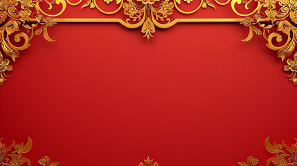 Elegant Red and Gold Decorative Floral Background Design

