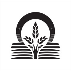 set of silhouettes of trees