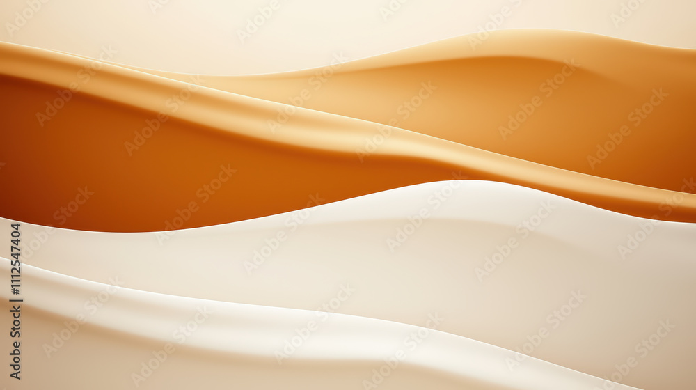 Aufkleber soft, flowing abstract patterns in muted earth tones create serene atmosphere. gentle curves of beig