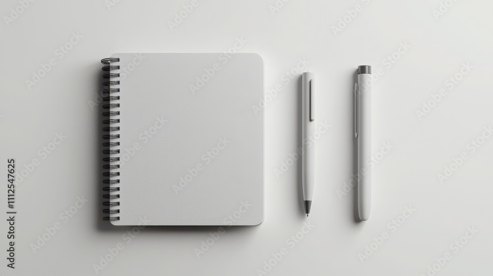 Poster revolutionary ai-powered writing tools modern workspace tech innovation minimalist design top-down v