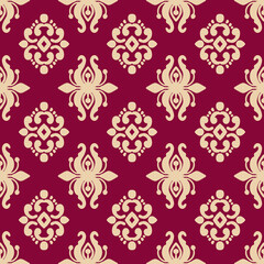 Obraz premium pattern flowerdamask ethnic boho American ikat texture tribal geometric background mandalas