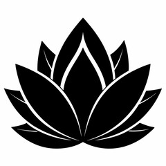 Lotus Petal vector silhouette black design white background