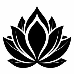 Lotus Petal vector silhouette black design white background