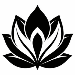 Lotus Petal vector silhouette black design white background