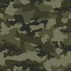 Fototapeta premium khaki camouflage army seamless pattern forest texture hunting print