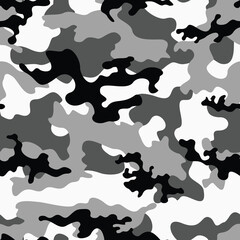 
winter camouflage gray background, modern classic military pattern, repeat texture, fashion print design
