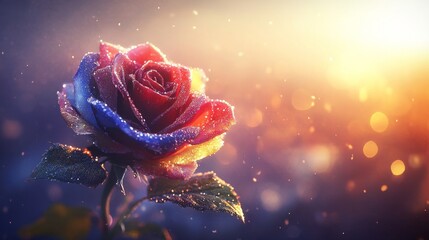 Exquisite Multicolor Rose, Close up.