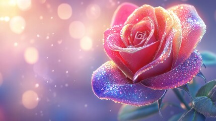 Exquisite Multicolor Rose, Close up.