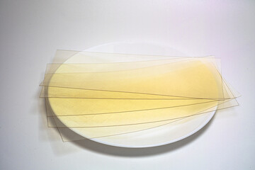 Gelatin sheets are made from gelatin that is dried in a flat sheet
