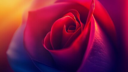 Exquisite Multicolor Rose, Close up.