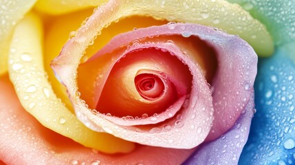 Exquisite Multicolor Rose, Close up.