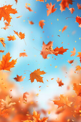 autumn leaf fall autumn landscape yellow-red leaf Generative AI