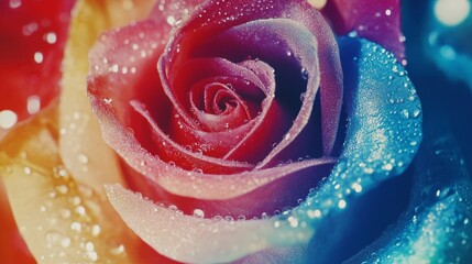 Exquisite Multicolor Rose, Close up.