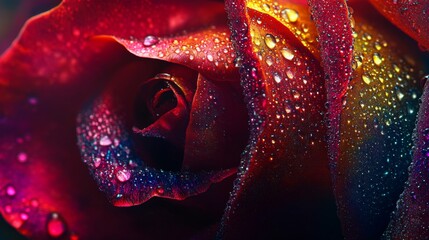 Exquisite Multicolor Rose, Close up.