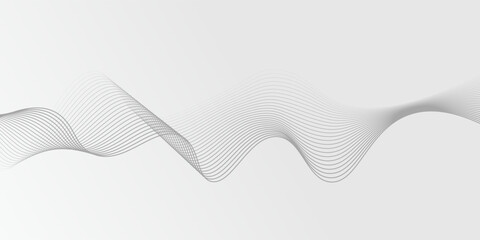 Abstract vector background with black wavy lines modern background grey