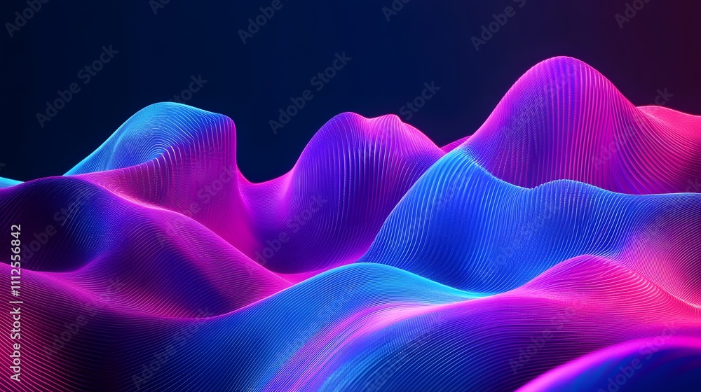 Poster vibrant and colorful wave patterns create a captivating abstract scenery. perfect for backgrounds, d